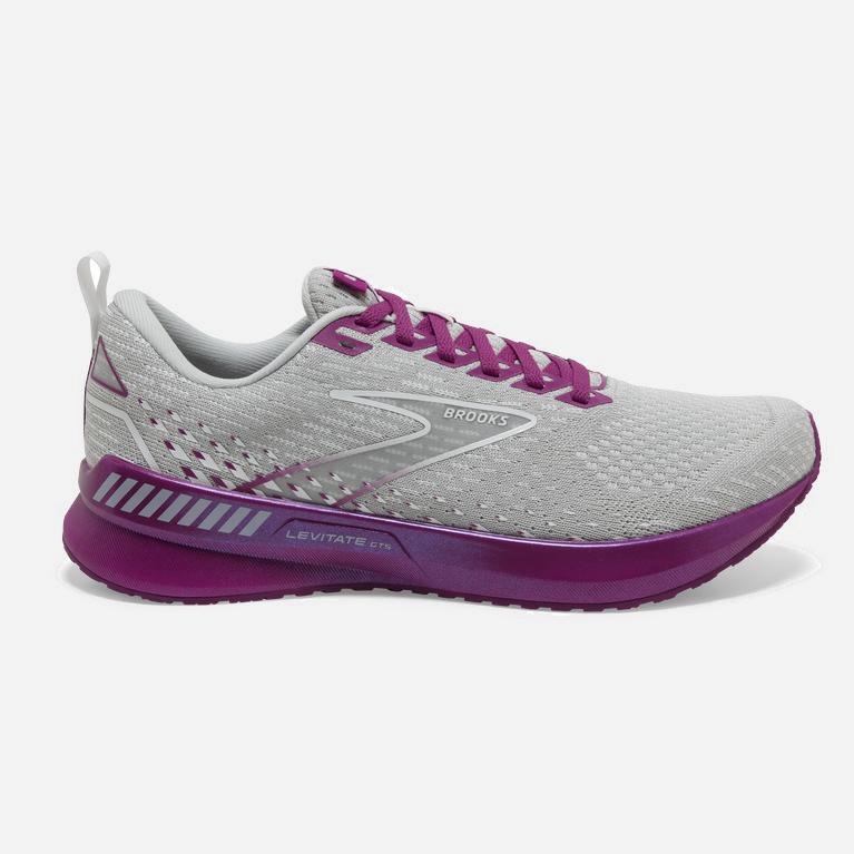 Brooks Levitate Gts 5 Australia - Women's Springy Road Running Shoes - Grey/Lavender Purple/Baton Ro